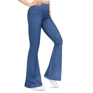 Womens Stretchy Flare Jeans Pull On 2XL Trending Viral Bootcut